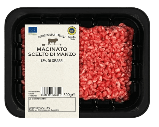 Confezione di macinato per scansione prezzo